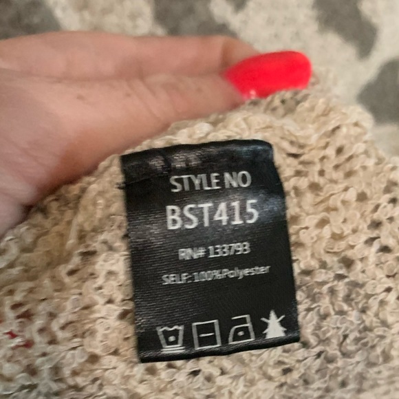 POL Vintage-inspired open weave lightweight sweater top with leopard print Small - Picture 6 of 7